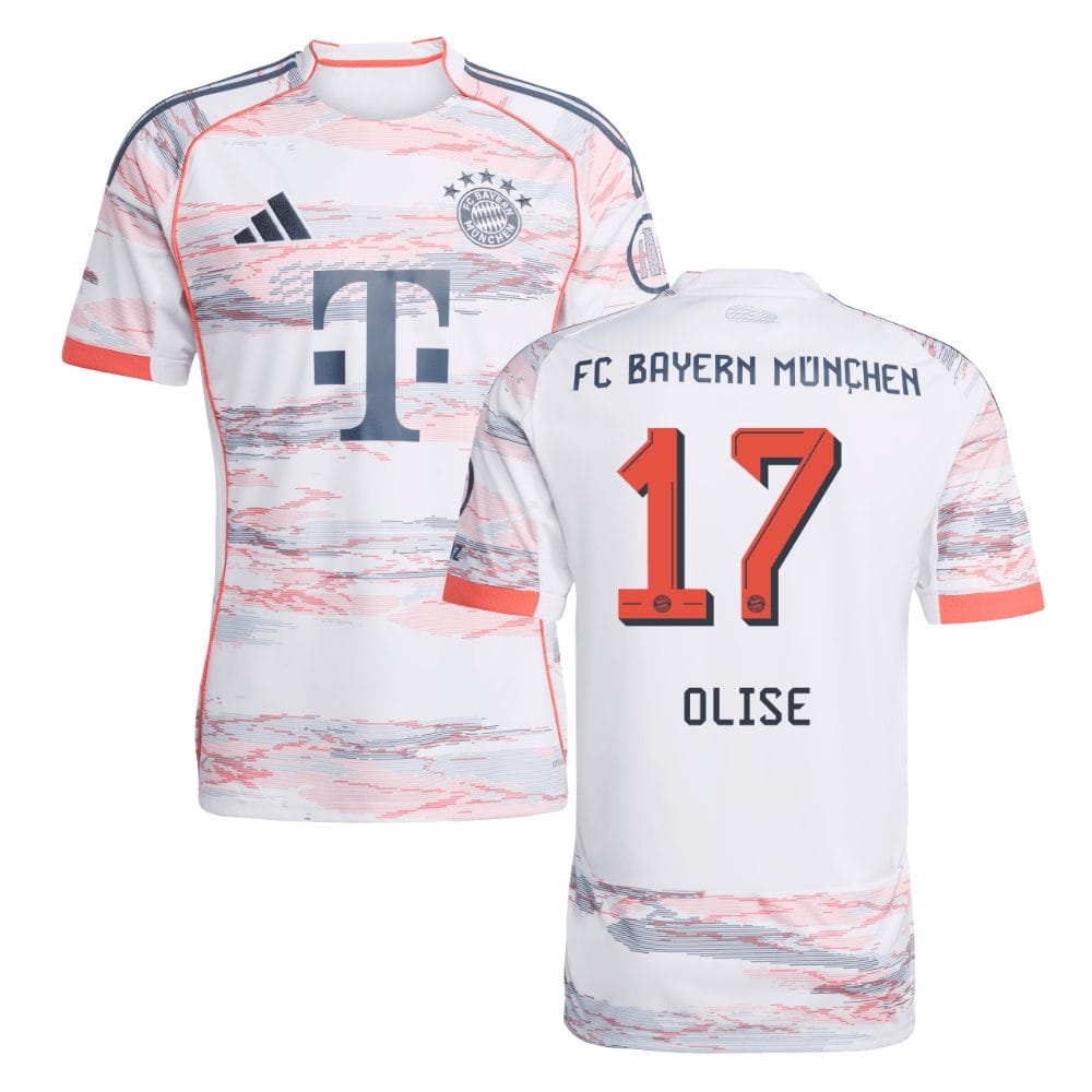 Michael Olise #17 Bayern Munich 2025-26 Away Men Jersey – White