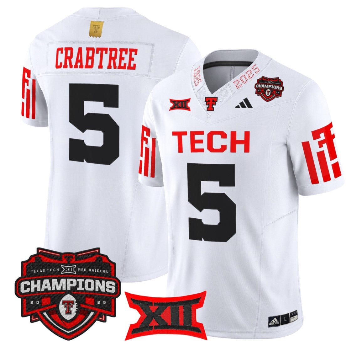Michael Crabtree Jersey #5 Texas Tech 2025 Big 12 Champions Stitched - Image 3