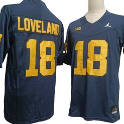 Michigan Wolverines #18 Colston Loveland Vapor F.U.S.E. Limited Jersey Navy