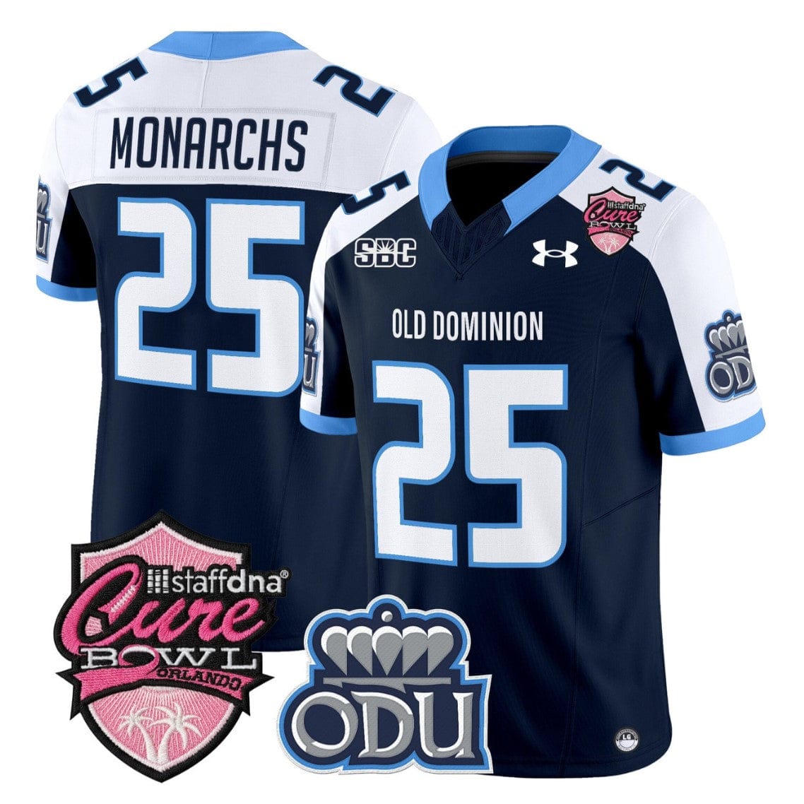 Alternative view of Monarchs Jersey #25 Old Dominion Monarchs 2025 Cure Bowl Stitched