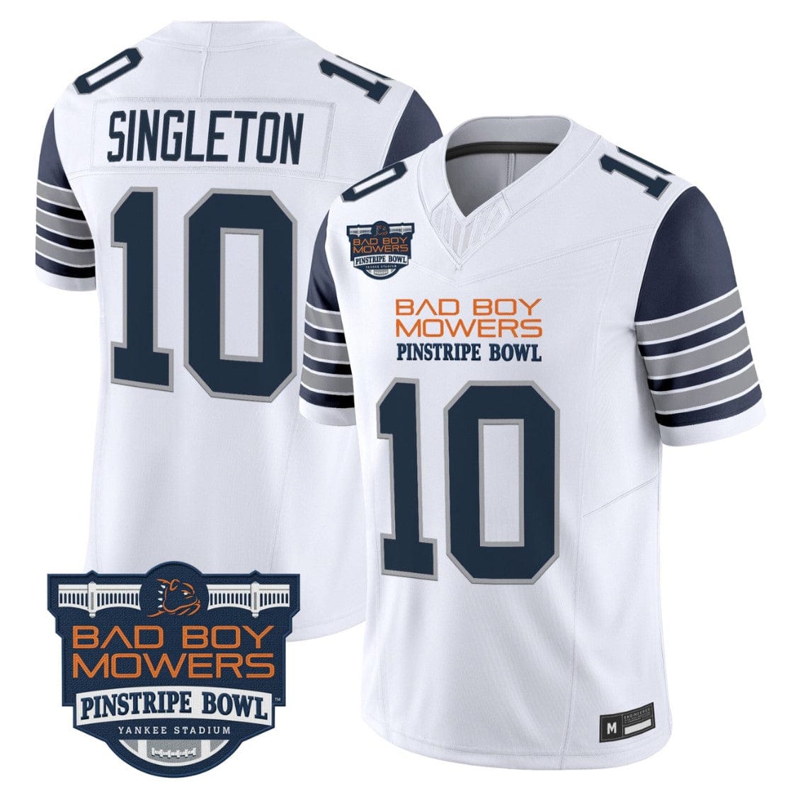 Alternative view of Nicholas Singleton Jersey #10 Penn State 2025 Pinstripe Bowl V2 Stitched