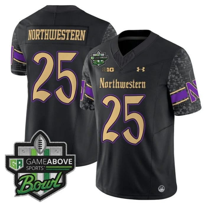Northwestern Jersey #25 Northwestern Wildcats 2025 GameAbove Sports Bowl