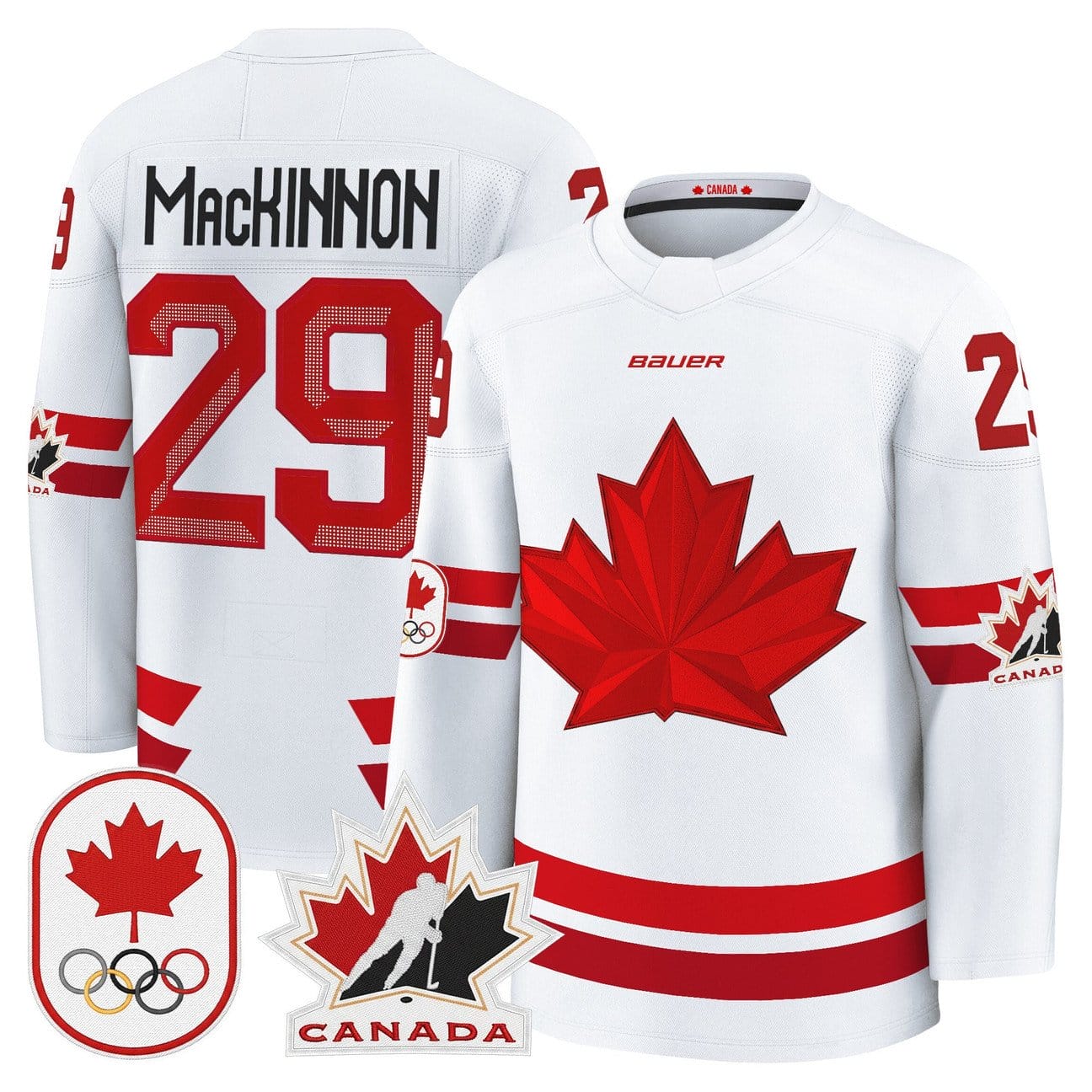 Nathan MacKinnon Jersey #29 Canada Olympic Premium Hockey Stitched - Image 3