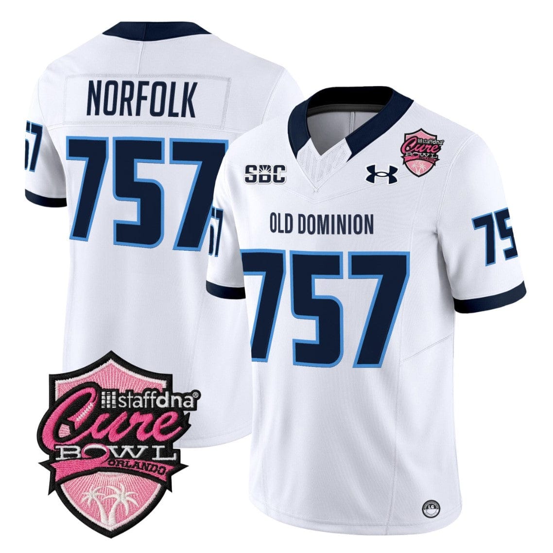Norfolk Jersey #757 Old Dominion Monarchs 2025 Cure Bowl Stitched - Image 4