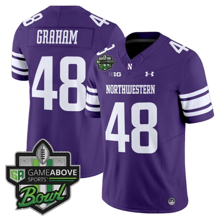 Alternative view of Otto Graham Jersey #48 Northwestern Wildcats 2025 GameAbove Sports Bowl