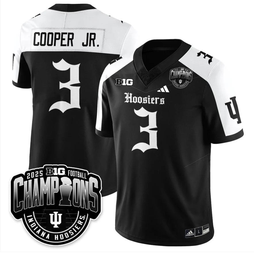 Omar Cooper Jr Jersey #3 Indiana Hoosiers Gothic Big 10 Champions Stitched