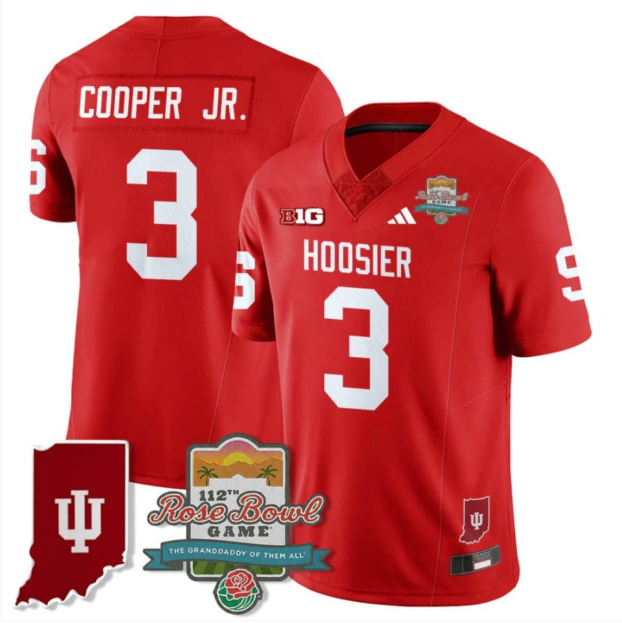 Omar Cooper Jr Jersey #3 Indiana Hoosiers Rose Bowl 112th Patch Stitched - Image 3
