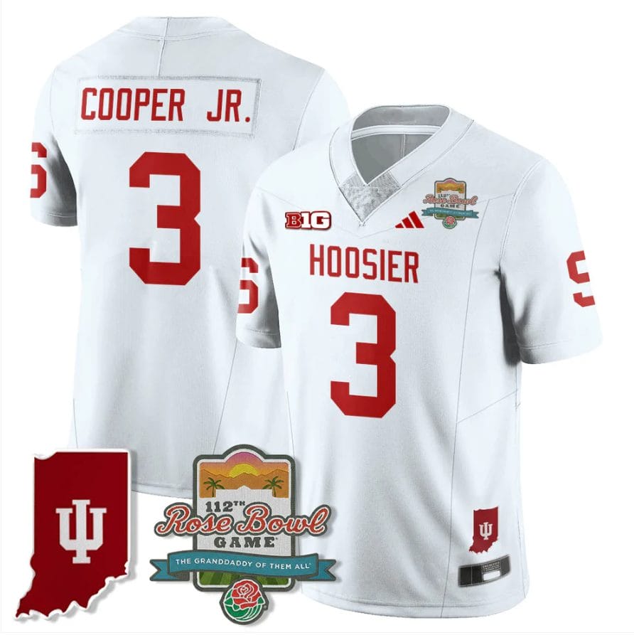 Omar Cooper Jr Jersey #3 Indiana Hoosiers Rose Bowl 112th Patch Stitched - Image 4