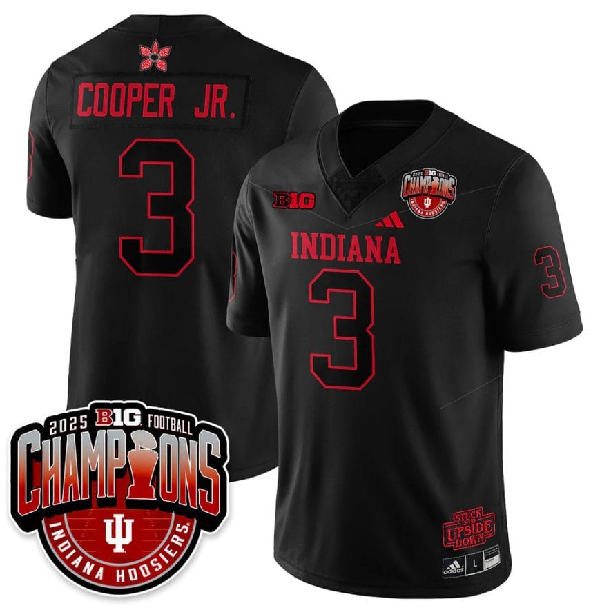 Alternative view of Omar Cooper Jr Jersey #3 Indiana Hoosiers Stranger Things Big 10 Champions Stitched