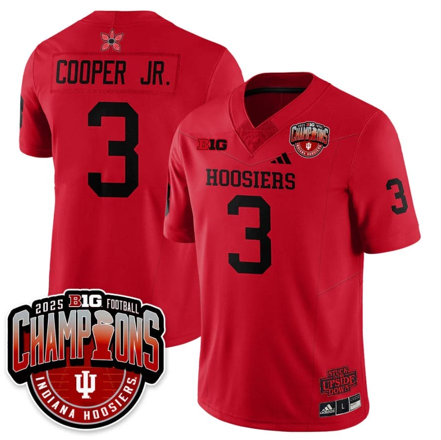 Omar Cooper Jr Jersey #3 Indiana Hoosiers Stranger Things Big 10 Champions Stitched - Image 3