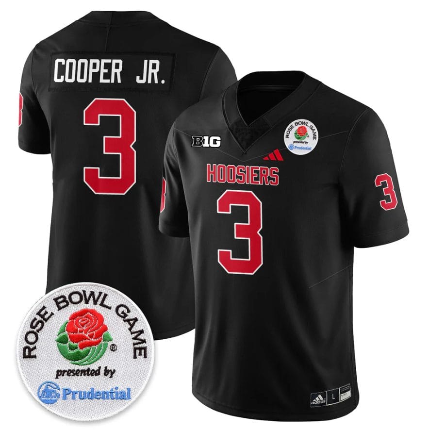 Alternative view of Omar Cooper Jr Jersey #3 Indiana Hoosiers Vapor Rose Bowl Patch Stitched