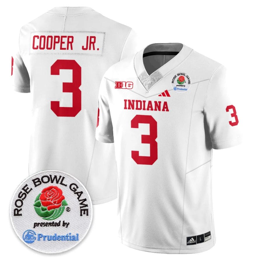 Omar Cooper Jr Jersey #3 Indiana Hoosiers Vapor Rose Bowl Patch Stitched - Image 4