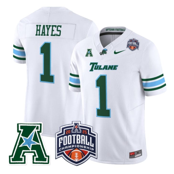 Omari Hayes Jersey #1 Tulane Green Wave 2025 AAC Championship Stitched - Image 5