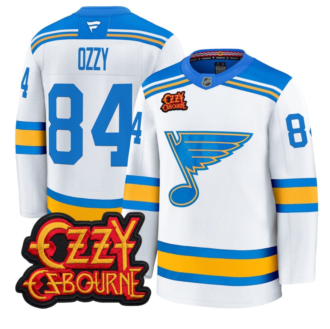 Ozzy Osbourne Jersey #84 St. Louis Blues Ozzy Osbourne Patch Stitched - Image 3