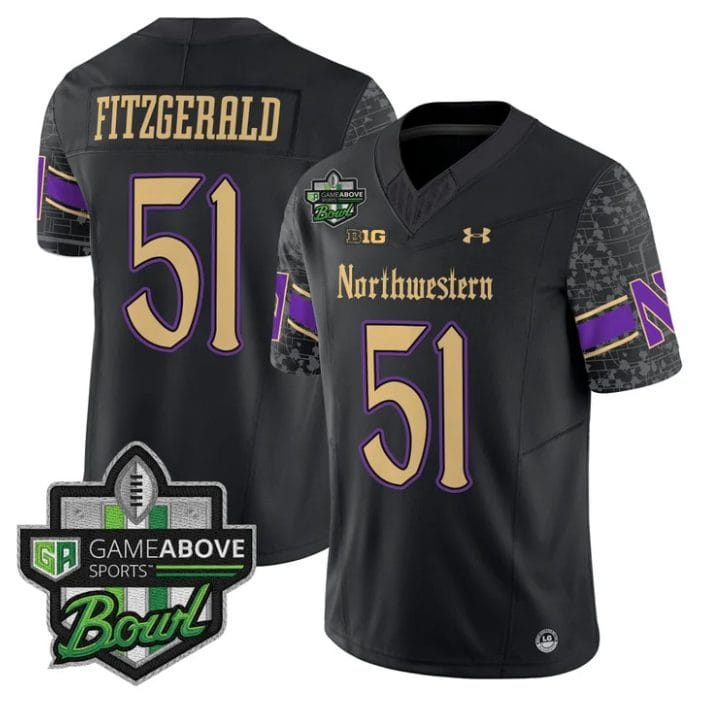 Pat Fitzgerald Jersey #51 Northwestern Wildcats 2025 GameAbove Sports Bowl