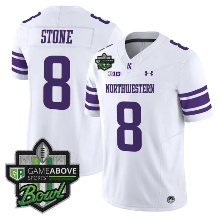 Preston Stone Jersey #8 Northwestern Wildcats 2025 GameAbove Sports Bowl - Image 3