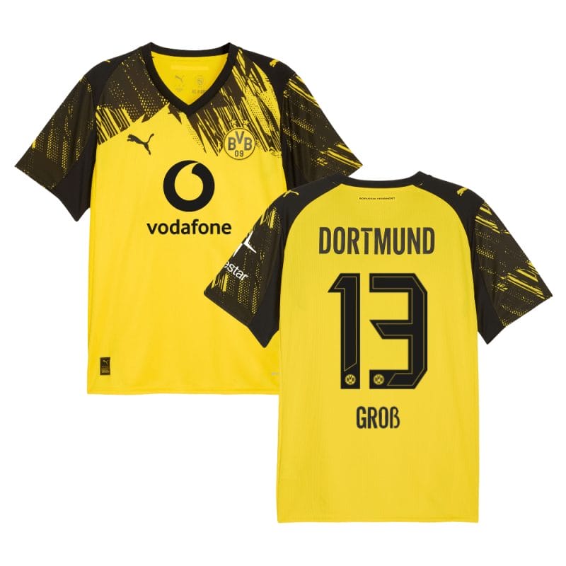 Pascal Grob #13 Borussia Dortmund 2025-26 Home Men Jersey – Yellow