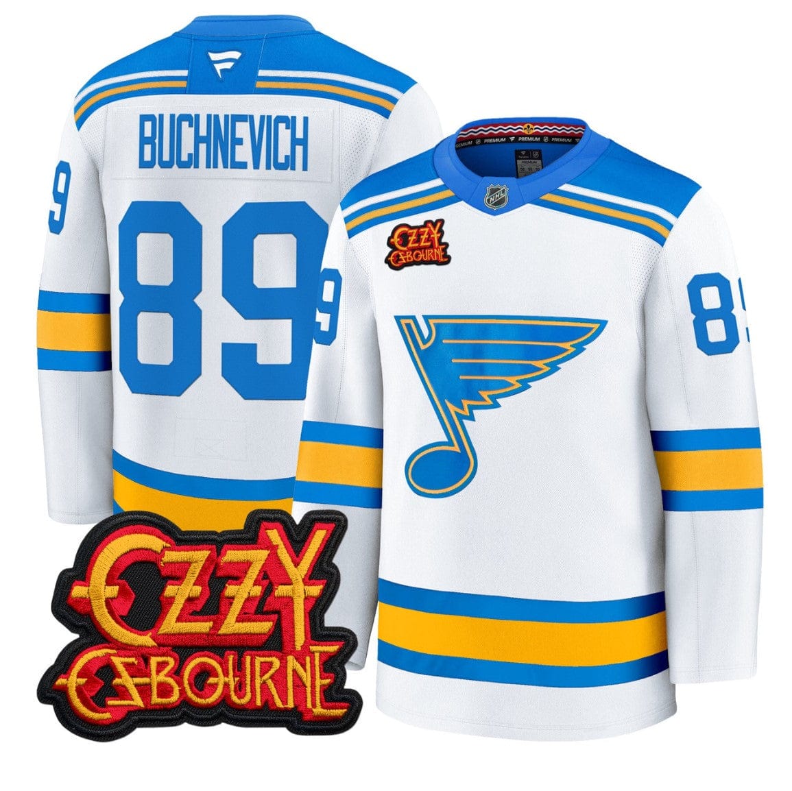 Pavel Buchnevich Jersey #89 St. Louis Blues Ozzy Osbourne Patch Stitched - Image 3