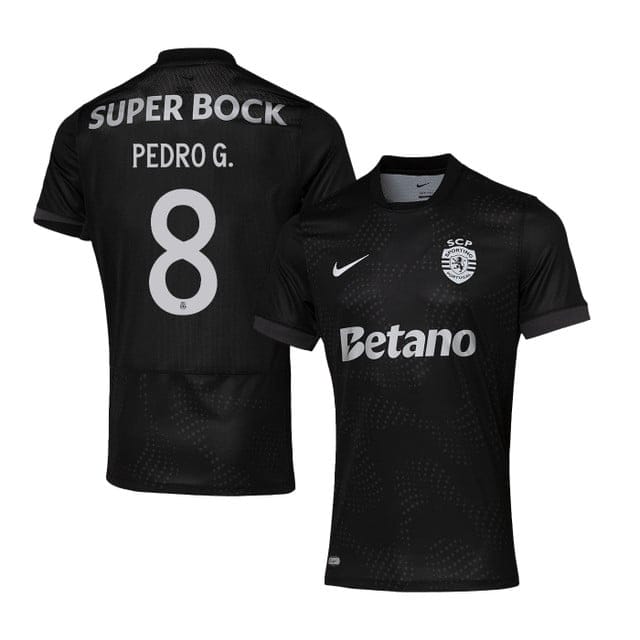 Pedro Gonçalves 8 Sporting CP 2025-26 Away Match Jersey – Black