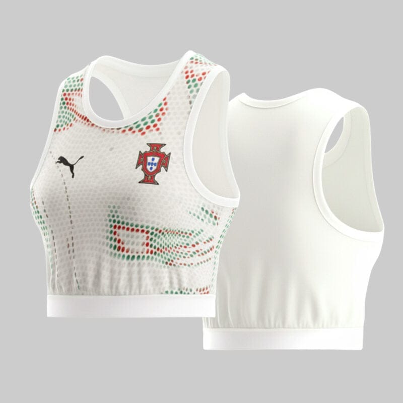 Portugal 2025-26 White Crop Jersey Unique Fan Statement Women’s Soccer Top – White