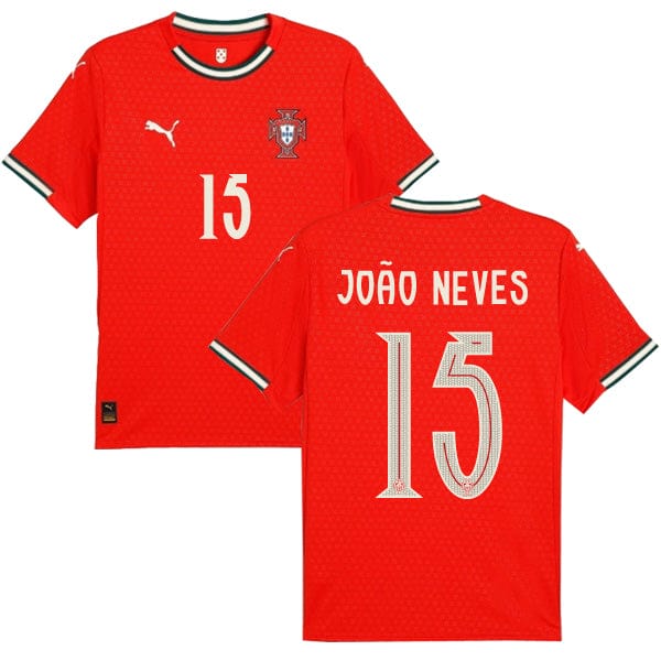 Portugal 2025 Home Joao Neves #15 Jersey