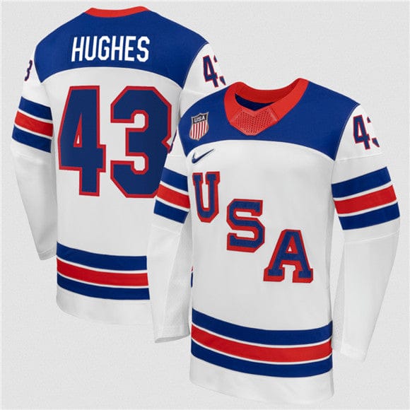Alternative view of Quinn Hughes Jersey #43 USA Premium 2026 All Stitched