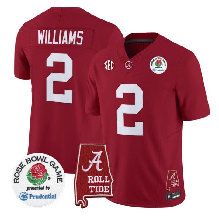 Ryan Williams Jersey #2 Alabama Crimson Tide 2026 Rose Bowl Stitched - Image 4