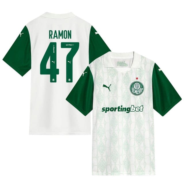 Ramon Riquelme #47 Palmeiras 2025-26 Away Match Jersey – White