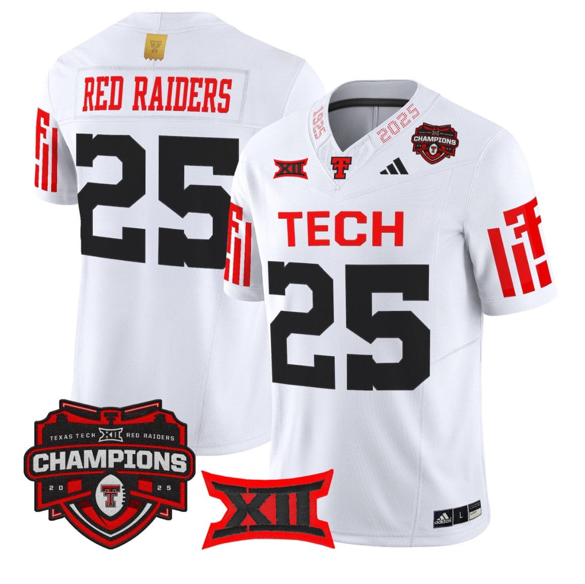 Red Raiders Jersey #25 Texas Tech 2025 Big 12 Champions Limited Stitched - Image 3