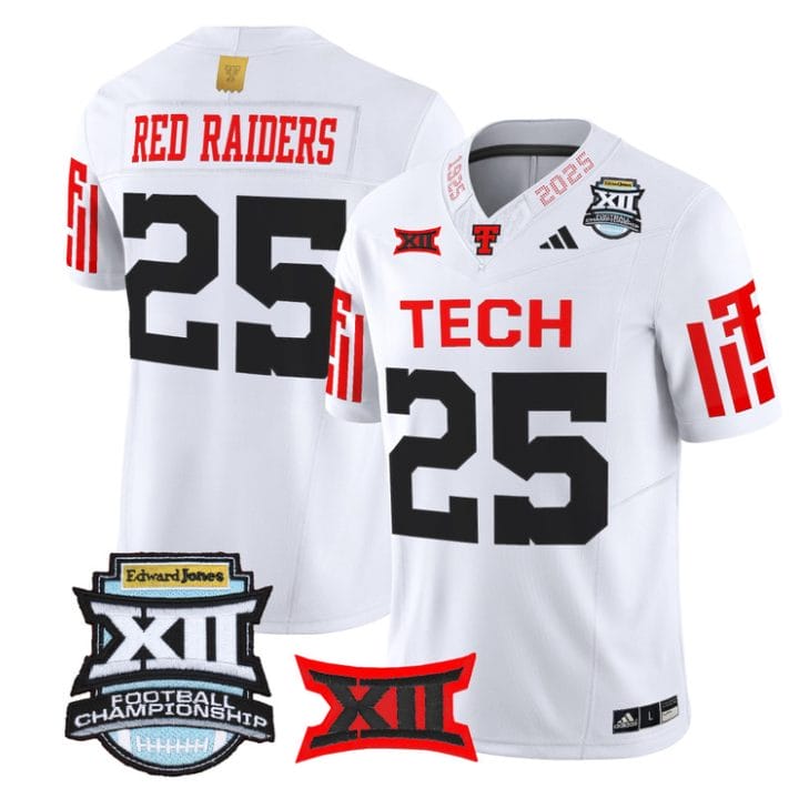 Red Raiders Jersey #25 Texas Tech Red Raiders 2025 Big 12 Championship - Image 3