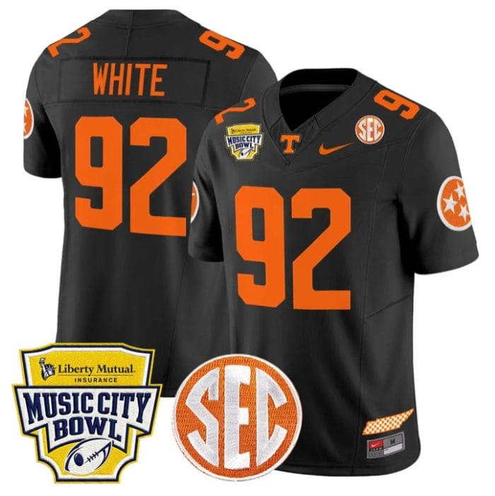 Reggie White Jersey #92 Tennessee Vols 2025 Music City Bowl Stitched