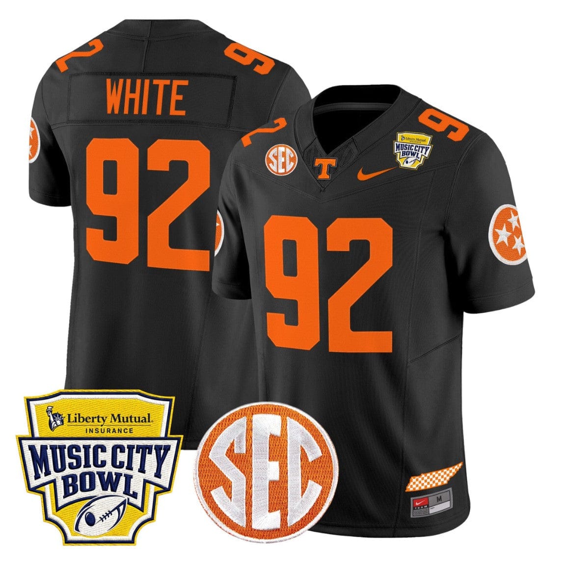 Reggie White Jersey #92 Tennessee Vols 2025 Music City Bowl Stitched