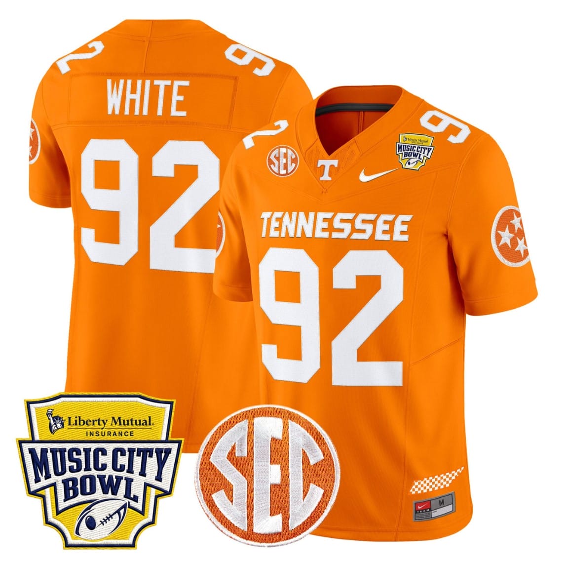Reggie White Jersey #92 Tennessee Vols 2025 Music City Bowl Stitched - Image 3