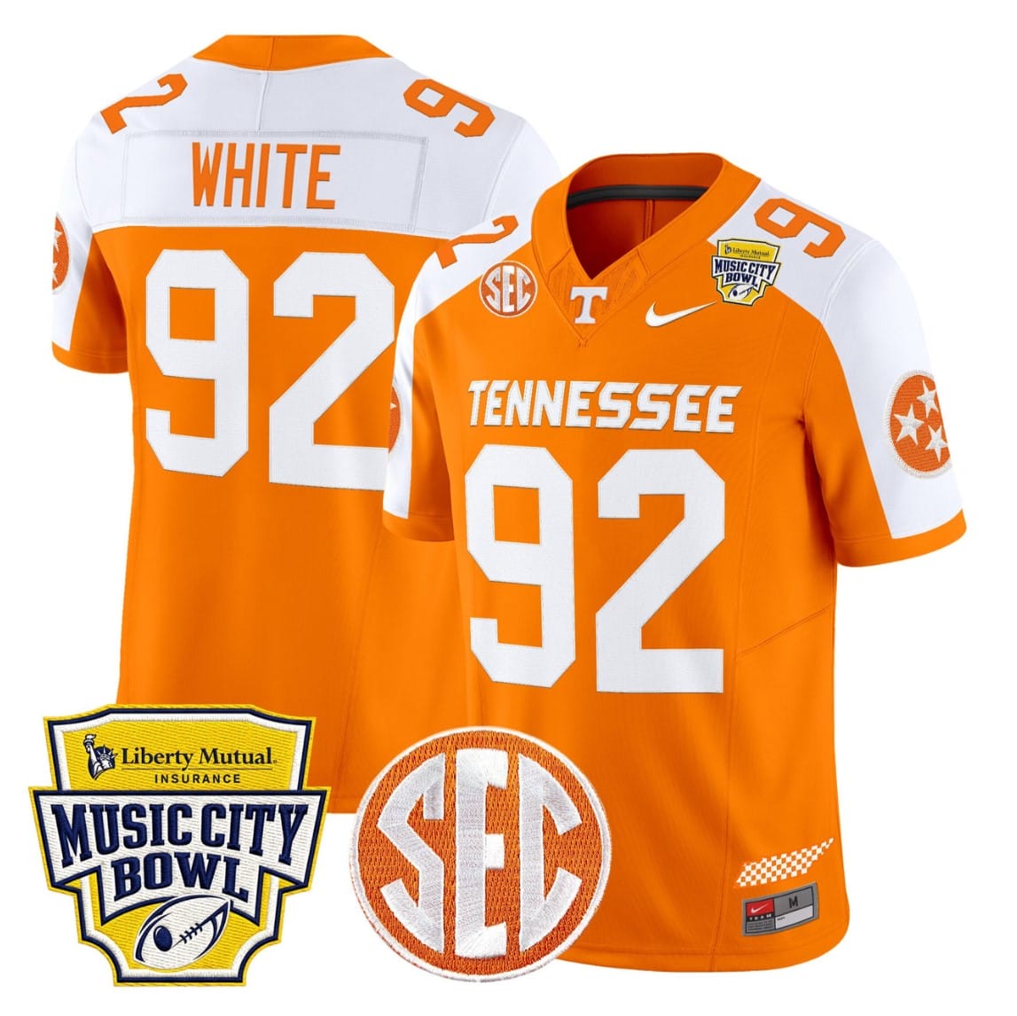 Reggie White Jersey #92 Tennessee Vols 2025 Music City Bowl Stitched - Image 2
