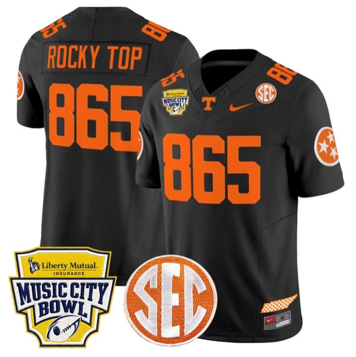 Rockey Jersey #865 Tennessee Vols 2025 Music City Bowl Patch Stitched