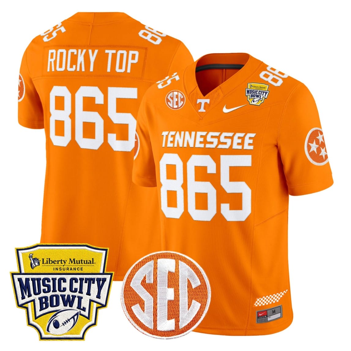 Rocky Jersey #865 Tennessee Vols 2025 Music City Bowl Limited Stitched - Image 3