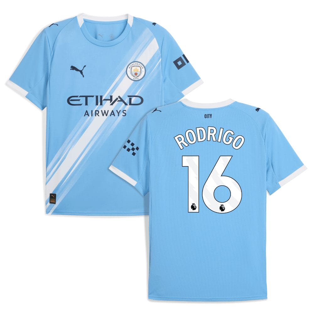 Rodrigo 16 Manchester City 2025-26 Home Men Jersey – Sky Blue