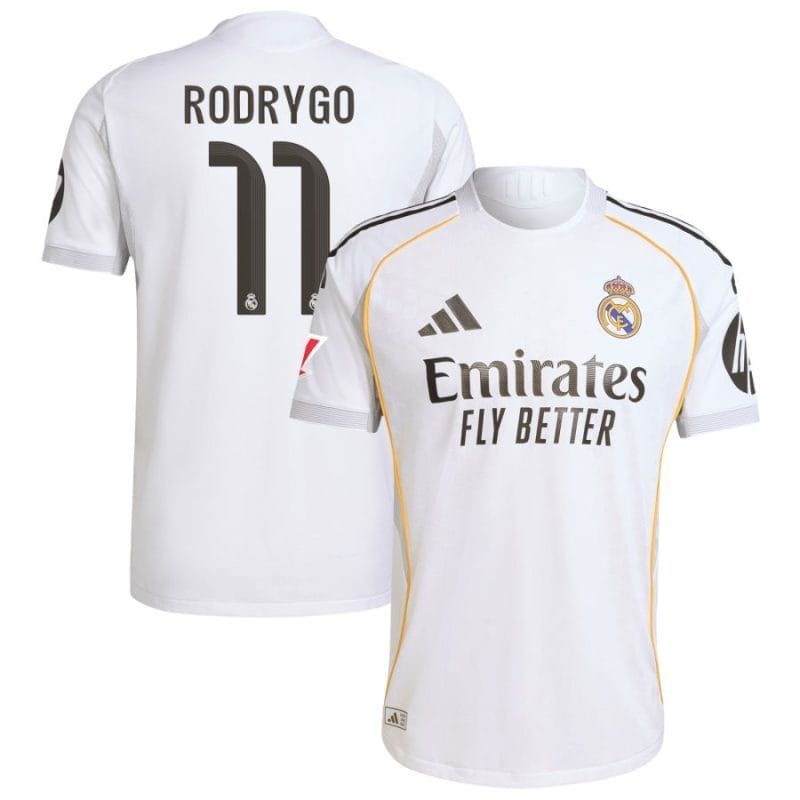 Rodrygo 11 Real Madrid 2025-26 Home Jersey – White