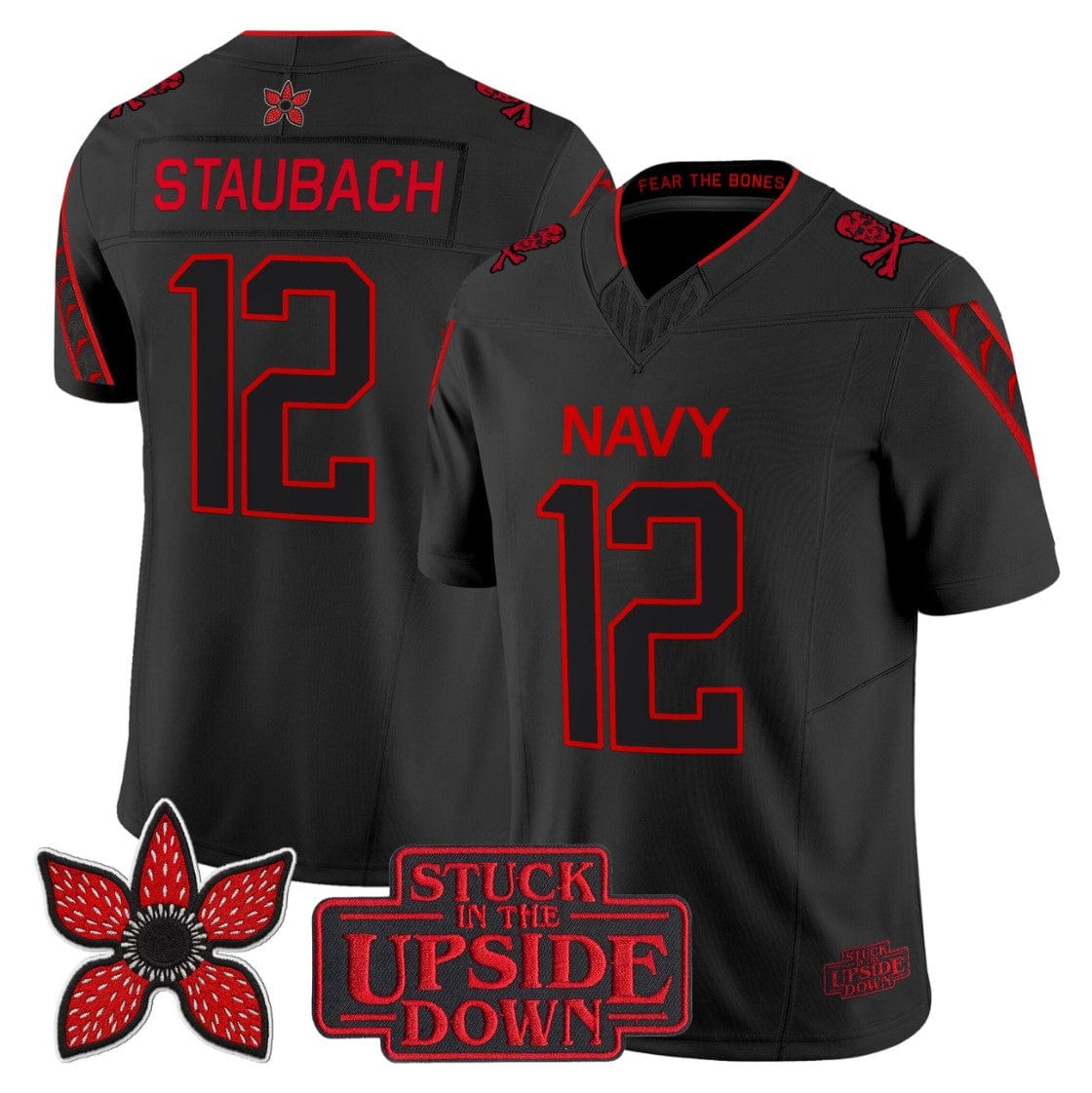 Roger Staubach Jersey #12 Navy Midshipmen Stranger Things x Jolly Roger Stitched