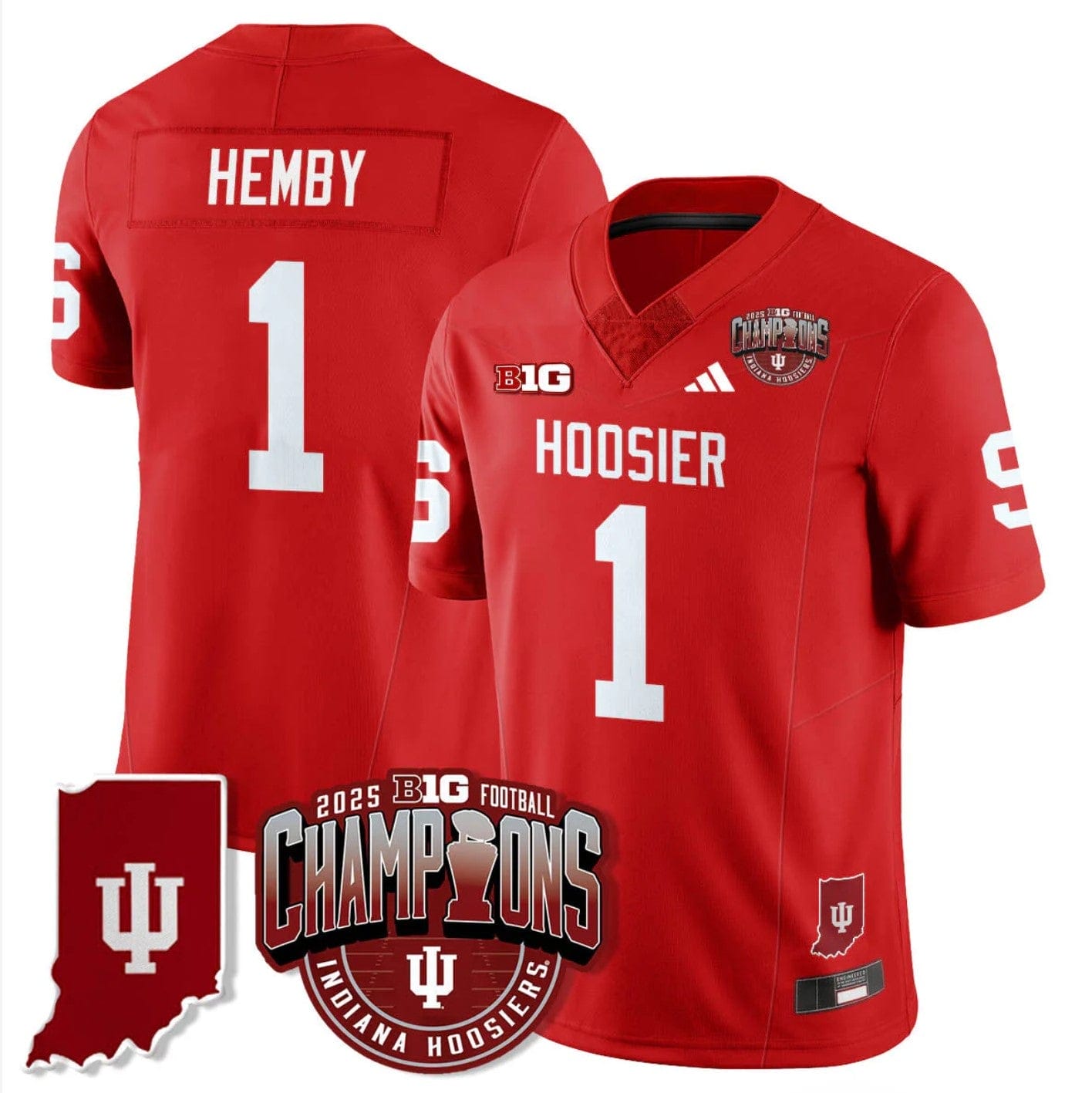 Roman Hemby Jersey #1 Indiana Hoosiers Big 10 Champions Limited Stitched - Image 3