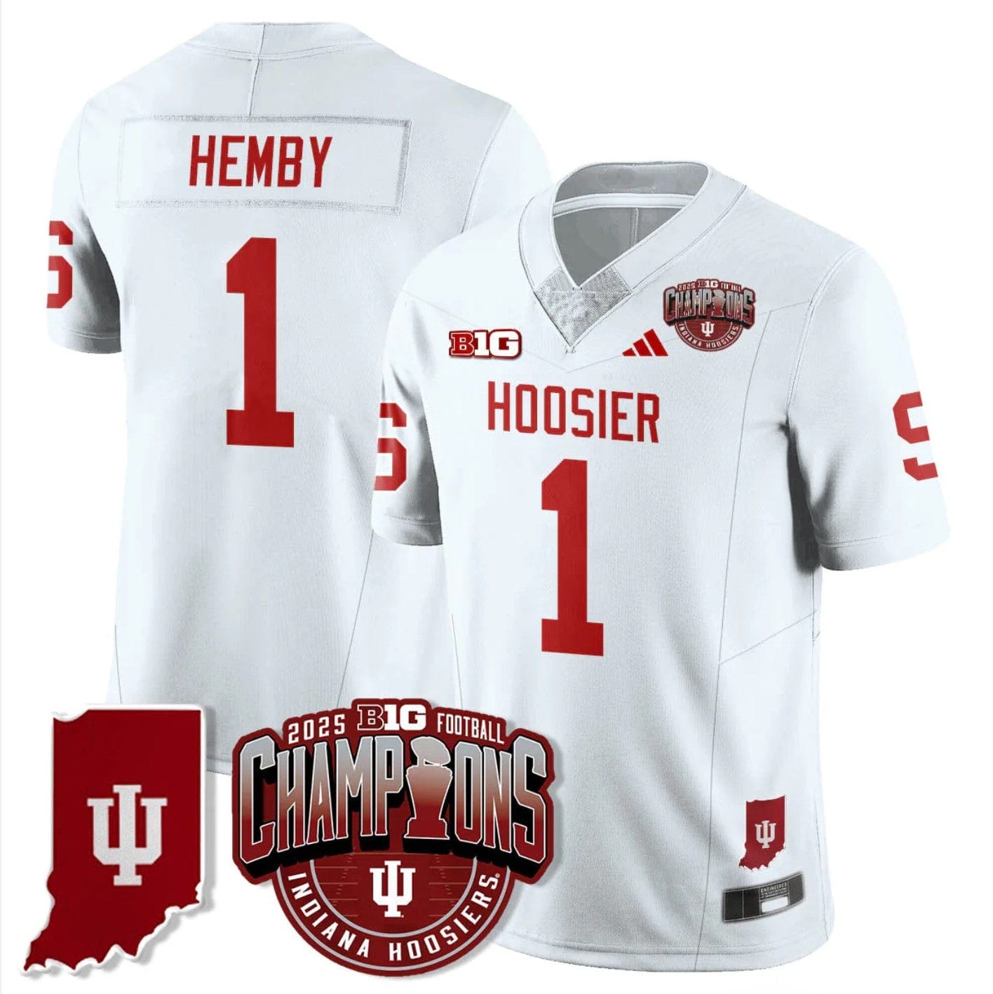 Roman Hemby Jersey #1 Indiana Hoosiers Big 10 Champions Limited Stitched - Image 4