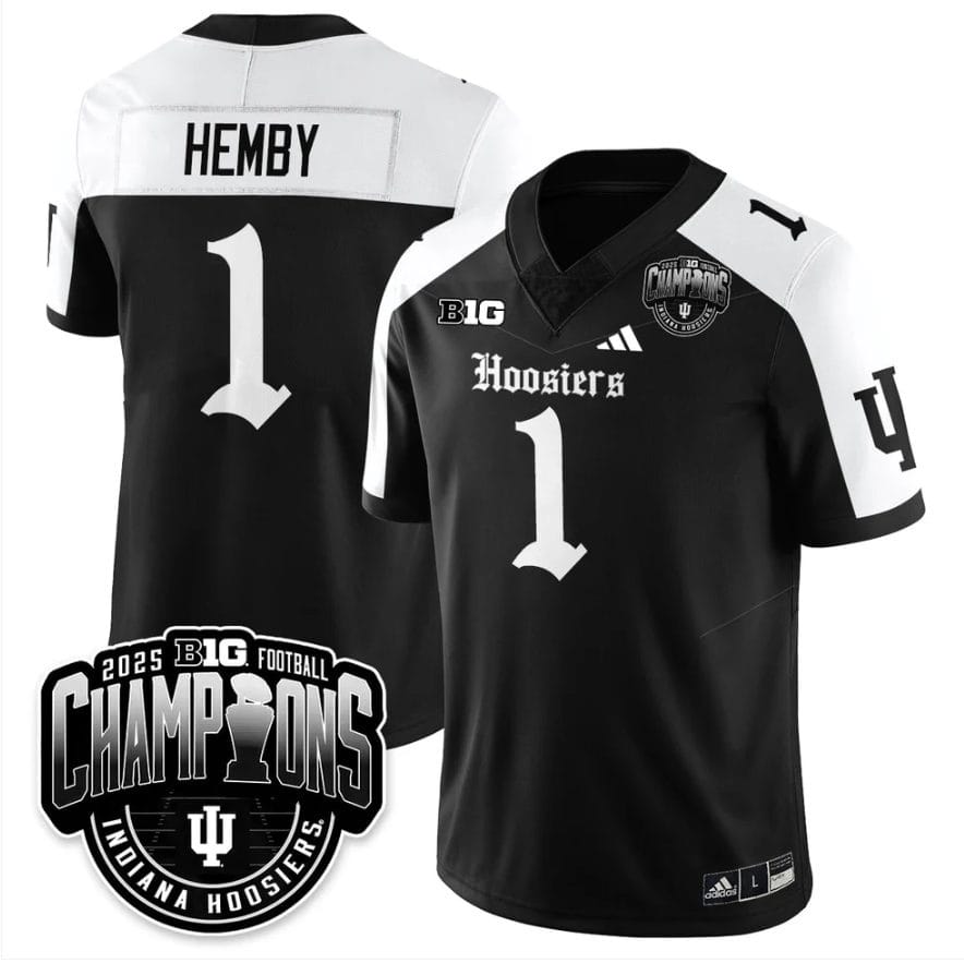 Roman Hemby Jersey #1 Indiana Hoosiers Gothic Big 10 Champions Stitched