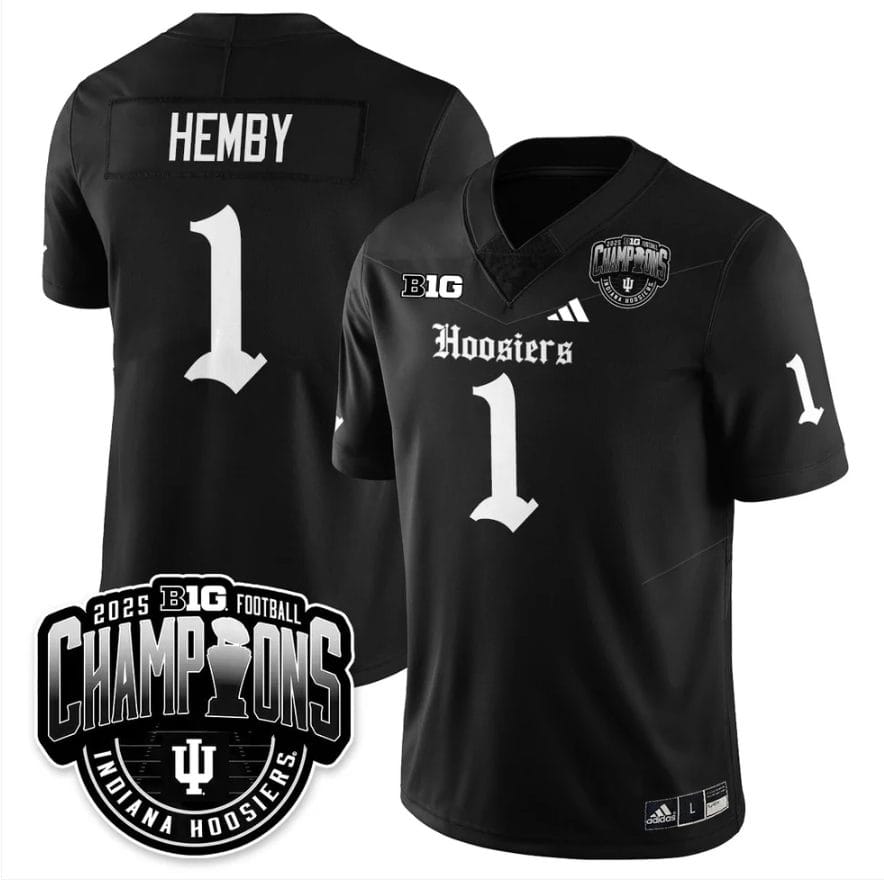 Alternative view of Roman Hemby Jersey #1 Indiana Hoosiers Gothic Big 10 Champions Stitched