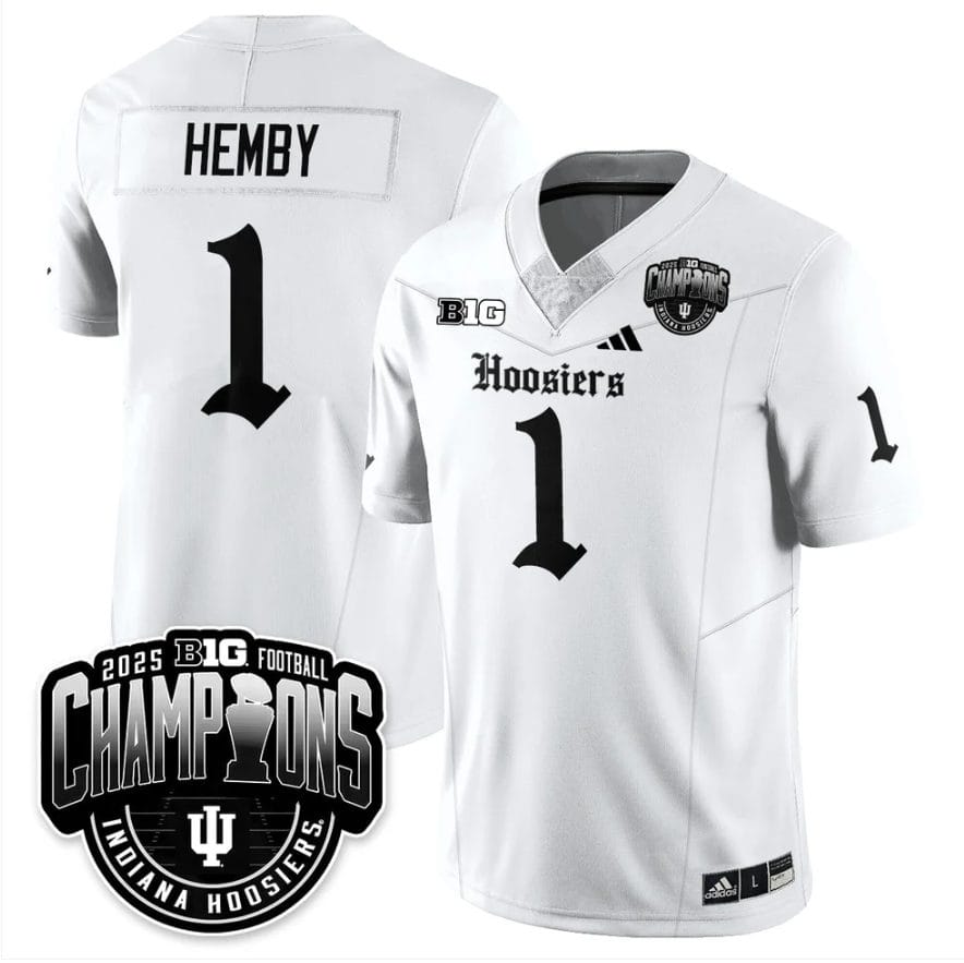 Roman Hemby Jersey #1 Indiana Hoosiers Gothic Big 10 Champions Stitched - Image 3