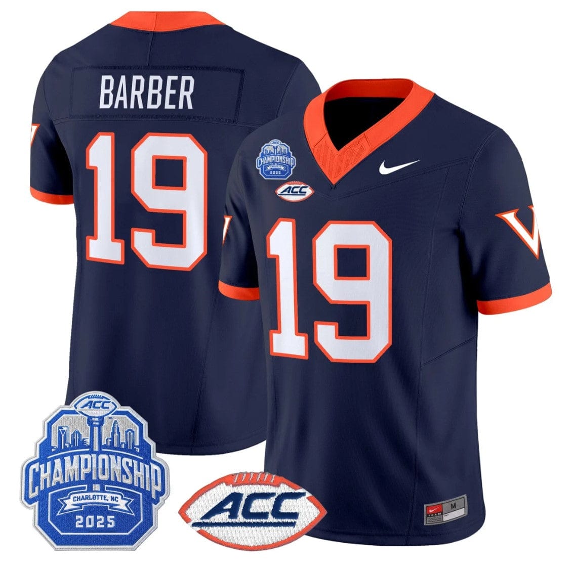 Rondé Barber Jersey #19 Virginia Cavaliers 2025 ACC Championship Stitched