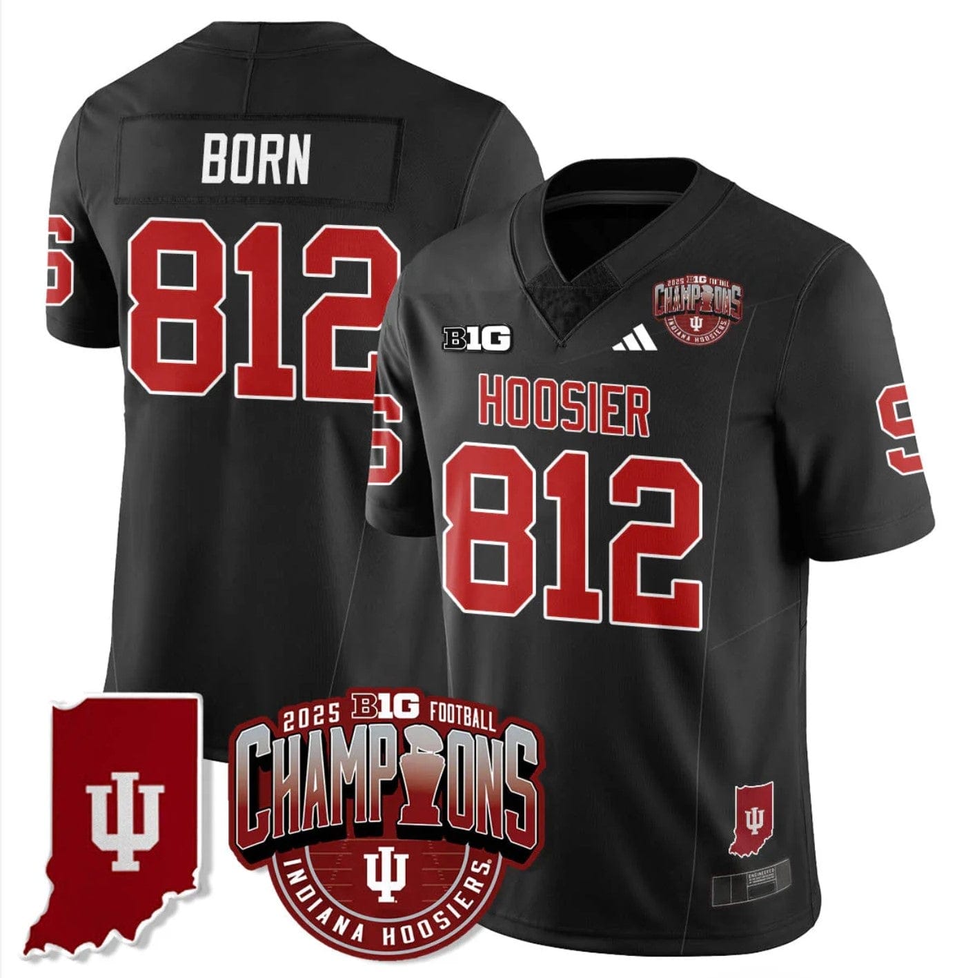 Alternative view of Rust Born Jersey #812 Indiana Hoosiers Big 10 Champions Limited Stitched