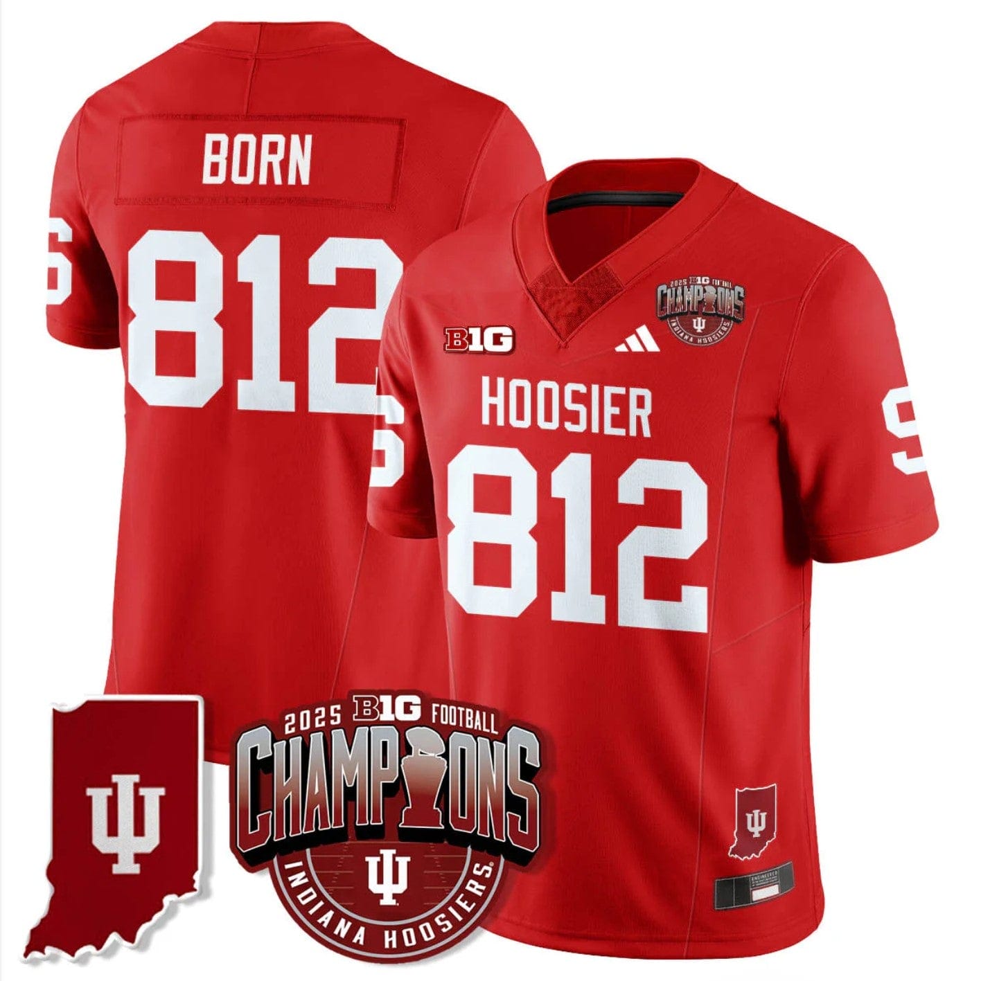 Rust Born Jersey #812 Indiana Hoosiers Big 10 Champions Limited Stitched - Image 3