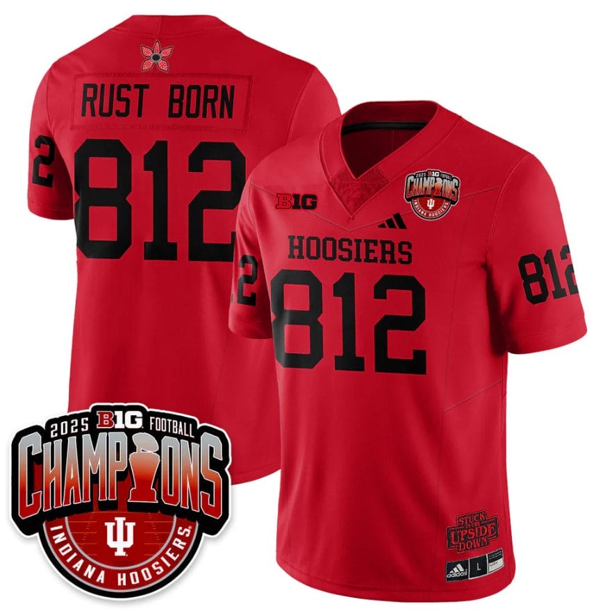 Rust Born Jersey #812 Indiana Hoosiers Stranger Things Big 10 Champions Stitched - Image 3