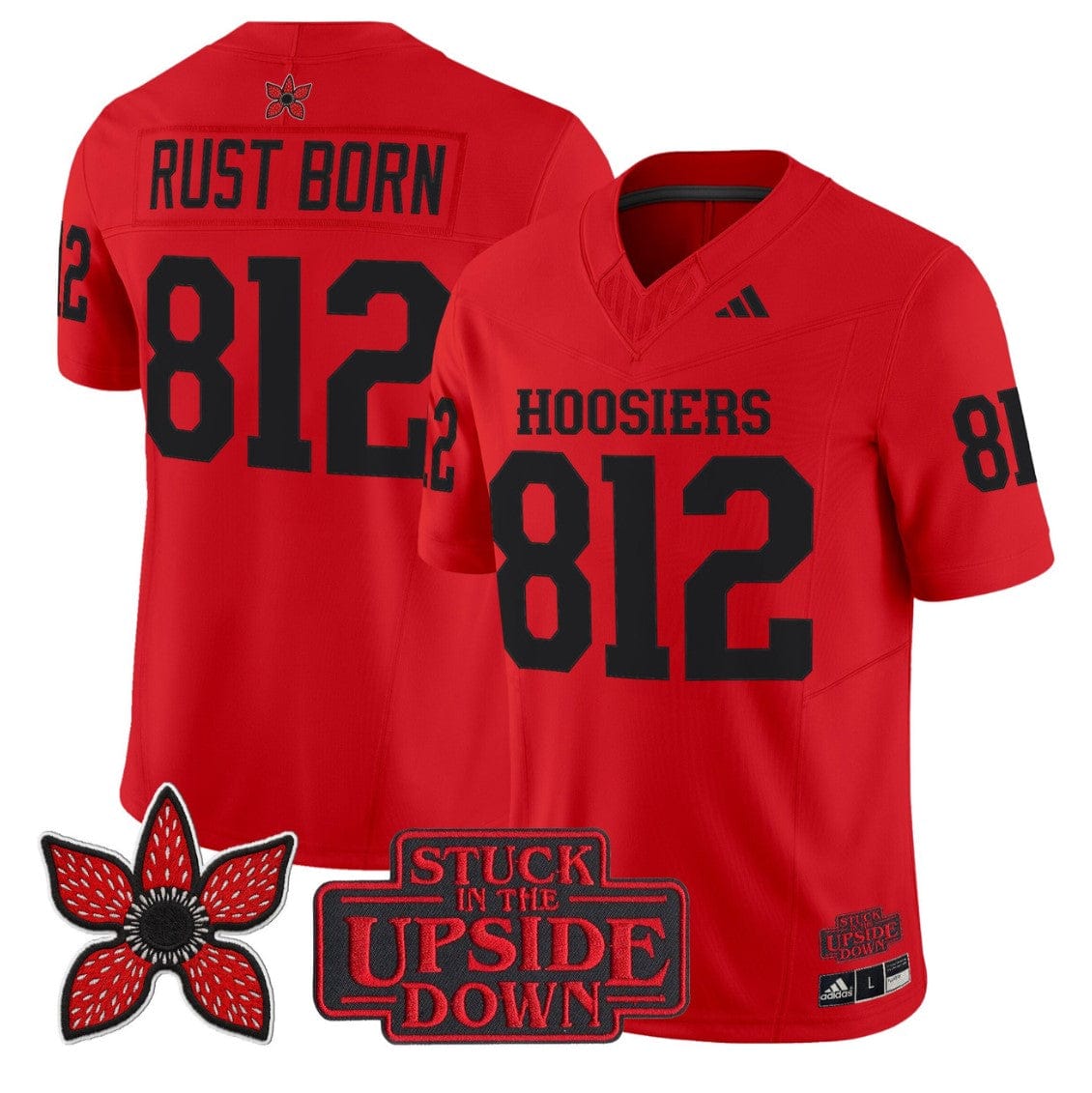 Alternative view of Rust Born Jersey #812 Indiana Hoosiers Stranger Things Edition Stitched