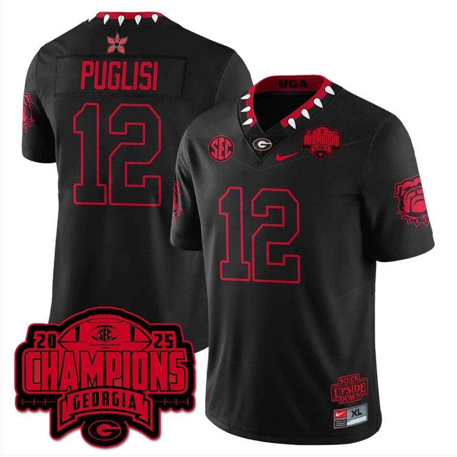 Alternative view of Ryan Puglisi Jersey #12 Georgia Bulldogs Stranger Things SEC Champions